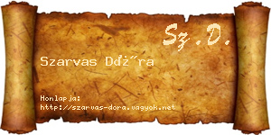 Szarvas Dóra névjegykártya